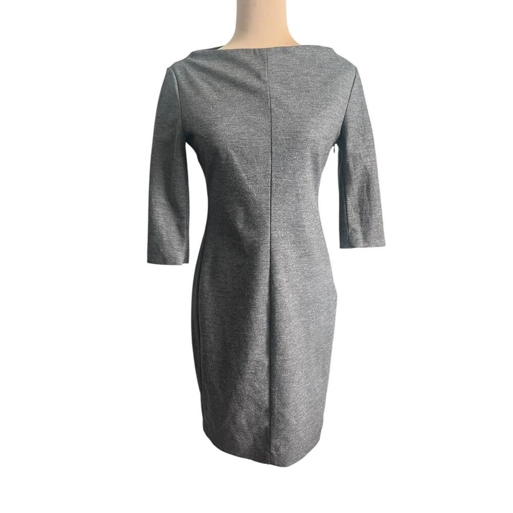 Diane von Furstenberg Gray Sheath Dress Size 6 3/4 Sleeve
